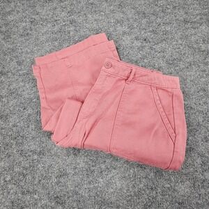 Victoria Secret PINK Wide Leg Cargo Pants Womens Large Pink Mauve Utility Canvas